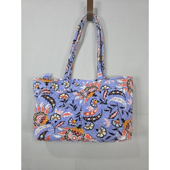 Vera Bradley Handbags - Vera Bradley Mandy Shoulder Bag Mural Garden Quilted Purple Floral Cotton Medium